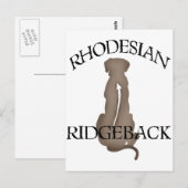 Carte Postale Assis Rhodesian Ridgeback avec texte (Devant / Derrière)