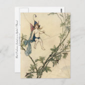 Carte Postale Assis sur le fil d'araignée (Devant / Derrière)