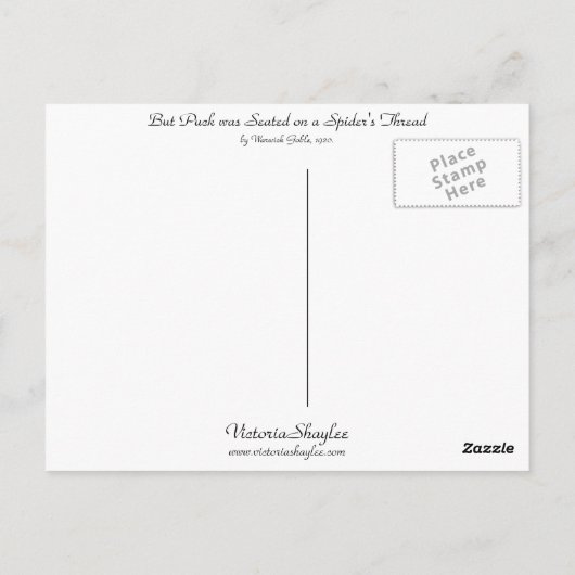 Carte Postale Assis sur le fil d'araignée (Dos)