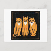 Carte Postale Assis trois chats, Julie de Graag (Devant)