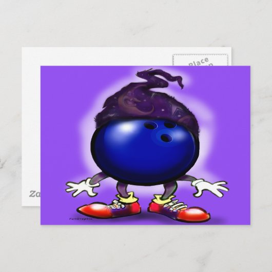 Carte Postale Assistant Bowling (Devant / Derrière)