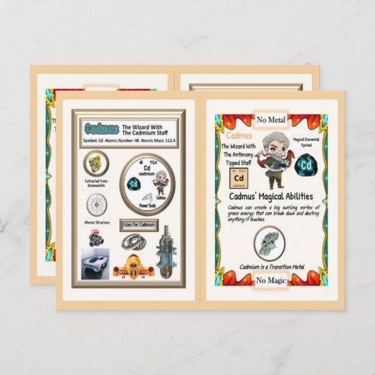 Carte Postale Assistant Cadmus - Élément Cadmium (Devant / Derrière)