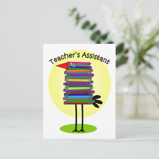 Carte Postale Assistant de l'enseignant "Book Bird" Design (Debout devant)
