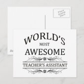 Carte Postale Assistant de l'enseignant le plus génial du monde (Devant / Derrière)