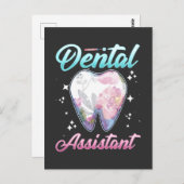 Carte Postale Assistant dentaire fleur dentiste profession (Devant / Derrière)
