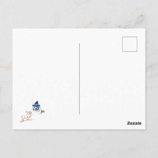 Carte Postale Assistant et cerf (Dos)