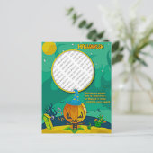 Carte Postale Assistant Halloween Jack o' Lantern Ajouter cadre  (Debout devant)