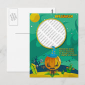 Carte Postale Assistant Halloween Jack o' Lantern Ajouter cadre  (Devant / Derrière)