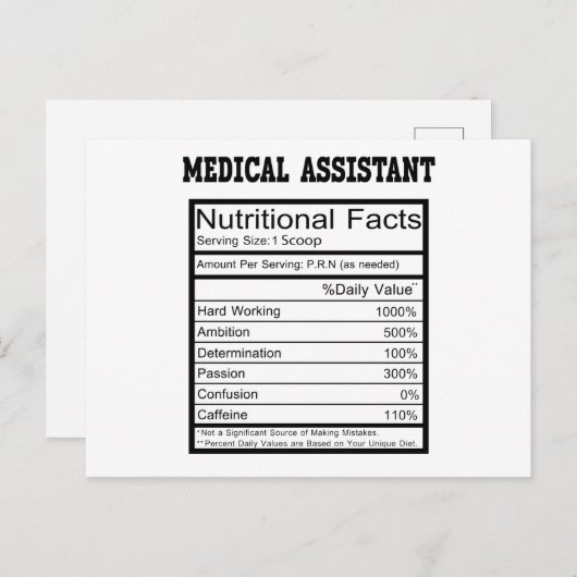 Carte Postale Assistant Médicale (Devant / Derrière)