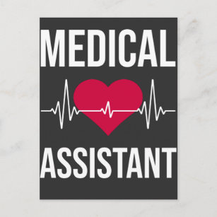 Carte Postale Assistant Médicale Heartbeat Nursing Heart Hospita