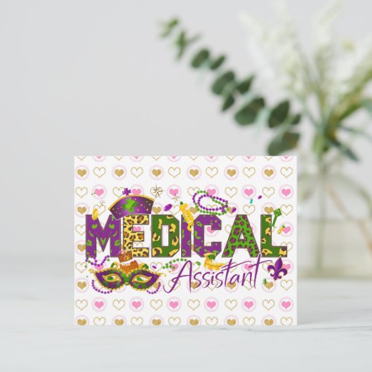 Carte Postale Assistant Médicale - Mardi Gras (Debout devant)