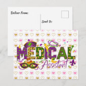 Carte Postale Assistant Médicale - Mardi Gras (Devant / Derrière)