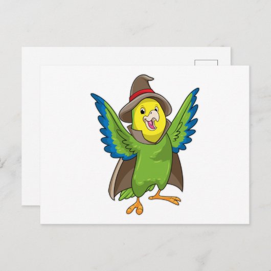 Carte Postale Assistant Parrot en tant qu'assistant avec Casquet (Devant / Derrière)
