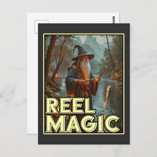 Carte Postale Assistant Pêche en gros (Devant / Derrière)