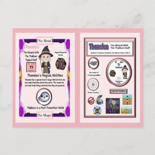 Carte Postale Assistant Thanelen - Elément Thallium (Dos)