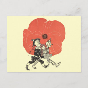 Carte Postale Assistant vintage de Oz, Dorothy avec Fleurs de Pa