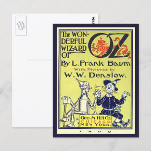 Carte Postale Assistant vintage de Oz livre couverture Art, page