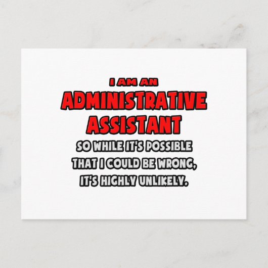 Carte Postale Asst administratif amusant .. Très improbable (Devant)