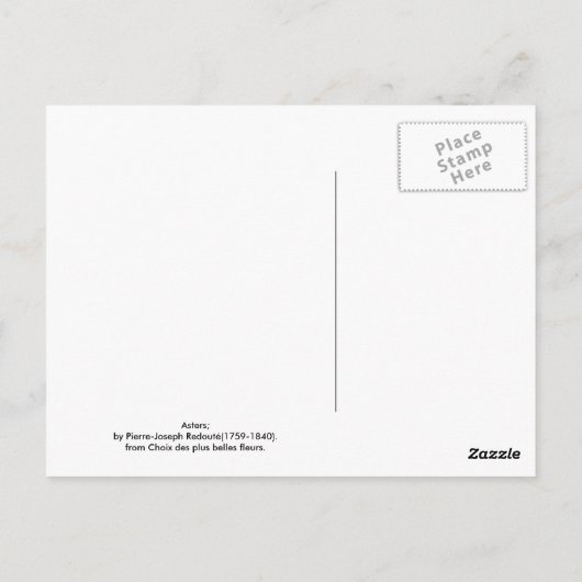 Carte Postale Asters (Dos)