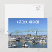 Carte Postale Astoria, Oregon, avec pont et marina (Devant / Derrière)