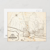 Carte Postale Astoria & Ravenswood, Long Island Map (1840) (Devant / Derrière)