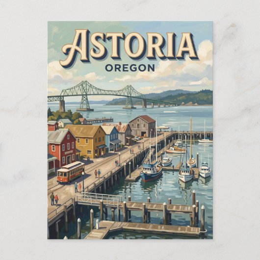 Carte Postale Astoria Riverfront Oregon (Devant)