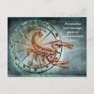 Carte Postale Astrologie Horoscope Scorpion Message Personnalisé