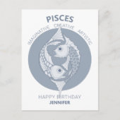 Carte Postale Astrologie Pisces Art Nouveau CC0026 Joyeux annive (Devant)