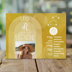 Carte Postale Astrologie Signe du zodiaque Lion Photo d'annivers