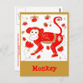 Carte postale Astrologie Singe Chinois (Devant / Derrière)