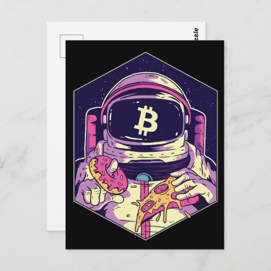 Carte Postale Astronaut BITCOIN-Crypto (Devant / Derrière)