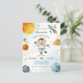 Carte Postale Astronaut Boy Space 1st Birthday Photo (Debout devant)