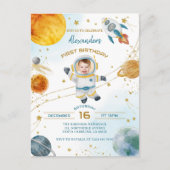 Carte Postale Astronaut Boy Space 1st Birthday Photo (Devant)