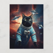 Carte Postale Astronaut de chat galactique (Devant)