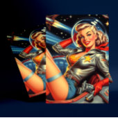 Carte Postale Astronaut Pin-up