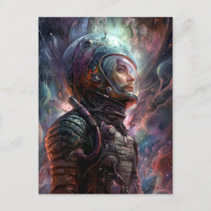 Carte Postale Astronaut Science-Fiction Art