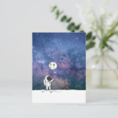 Carte Postale Astronaute dans l'espace avec ballon lunaire cosmo (Debout devant)