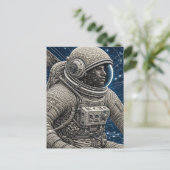 Carte Postale Astronaute d'art IA dans l'espace (Debout devant)