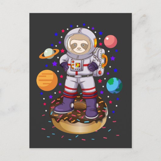 Carte Postale Astronaute de la Sloth spatiale Galaxy Planet Donu (Devant)
