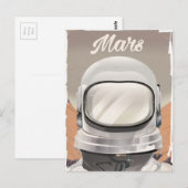 Carte Postale Astronaute de Mars vintage (Devant / Derrière)