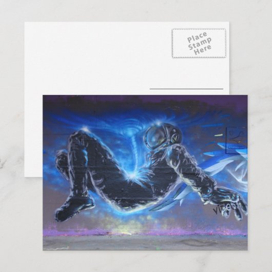 Carte Postale Astronaute du graffiti (Devant / Derrière)