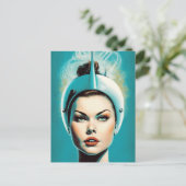 Carte Postale Astronaute Féminine Vintage (Debout devant)