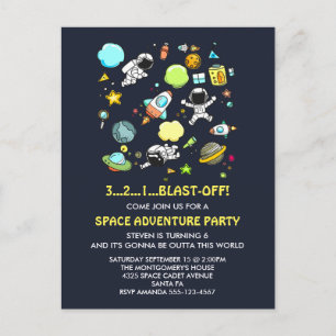 Carte Postale Astronautes et roquettes de l'espace extra-atmosph