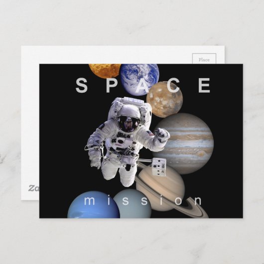 Carte Postale astronef mission solar system planar (Devant / Derrière)