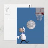 Carte Postale Astronome Jouer Au Basket (Devant / Derrière)