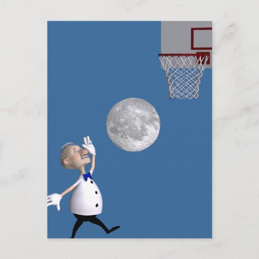 Carte Postale Astronome Jouer Au Basket (Devant)