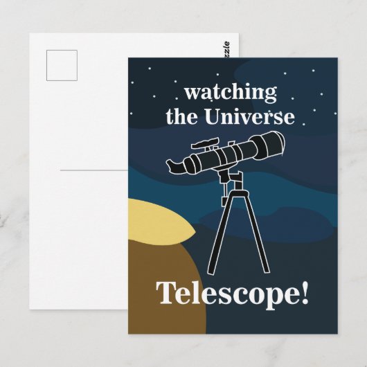 Carte Postale Astronomie du ciel nocturne du télescope (Devant / Derrière)
