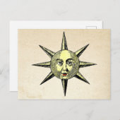 Carte Postale Astronomie Renaissance - Couleur visage soleil (Devant / Derrière)