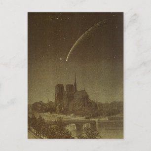 Carte Postale Astronomie vintage, Donati Comet sur Paris en 1858