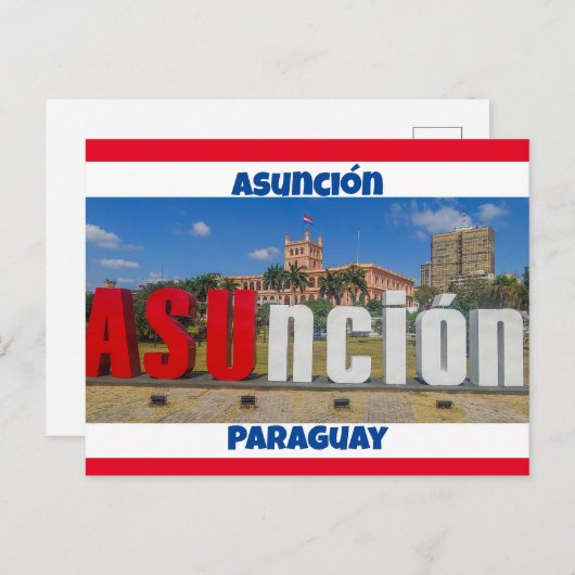 Carte Postale Asunción, Paraguay (Devant / Derrière)